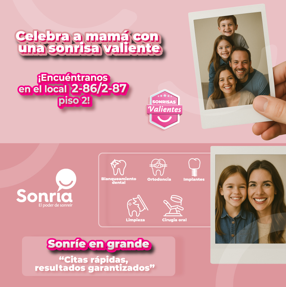 Celebra a mamá con una sonrisa valiente. 
