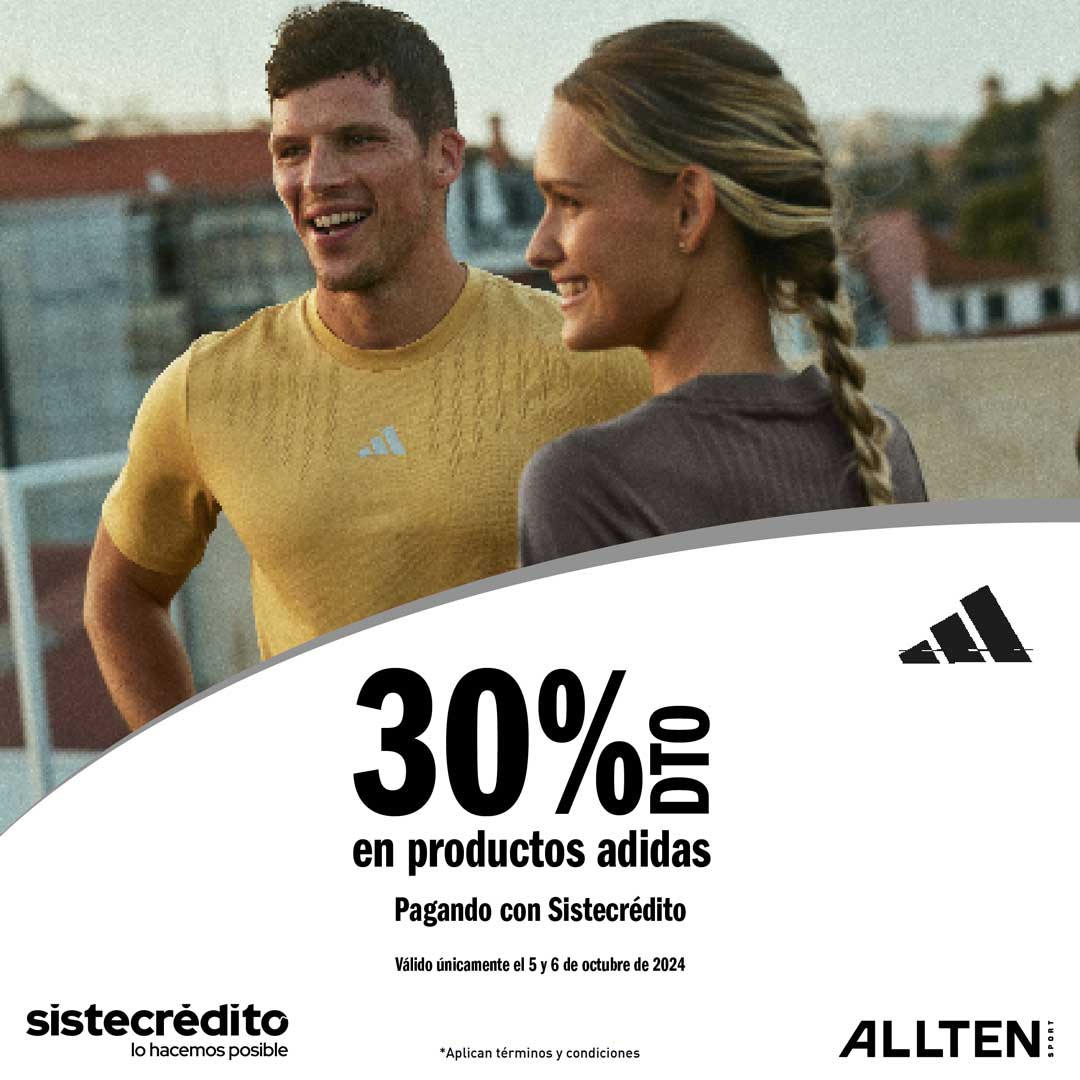 30 EN PRODUCTOS ADIDAS Centro Comercial Plaza Imperial Un mundo junto a ti Bogota Suba